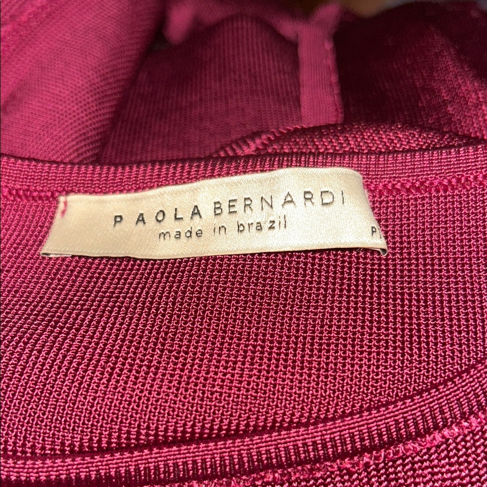 Zara Burgundy Crop Top with Puff Sleeves - Picture 5 of 5